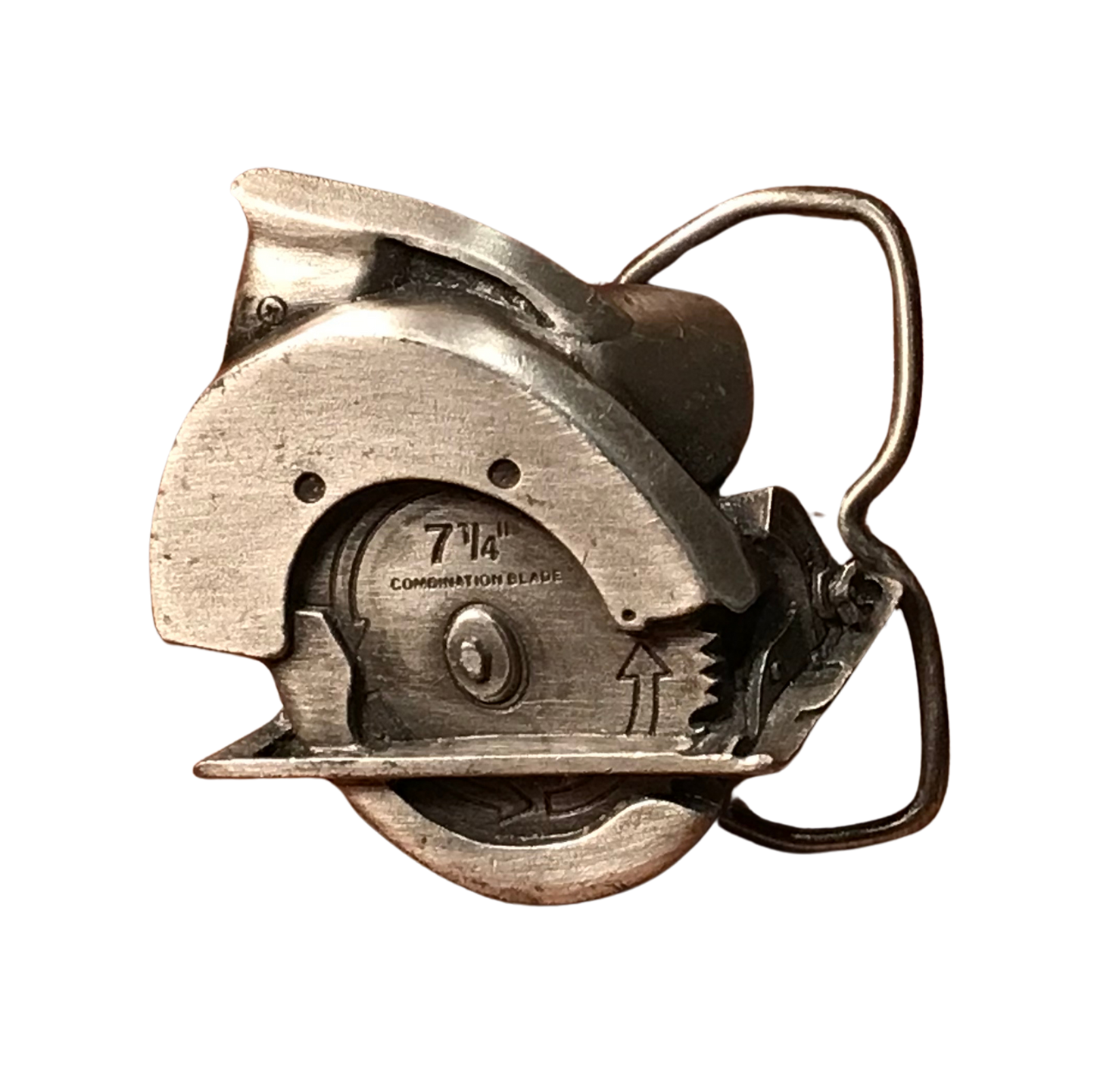 Vintage 1979 Bergamot Brass Works Circular Saw Belt Buckle